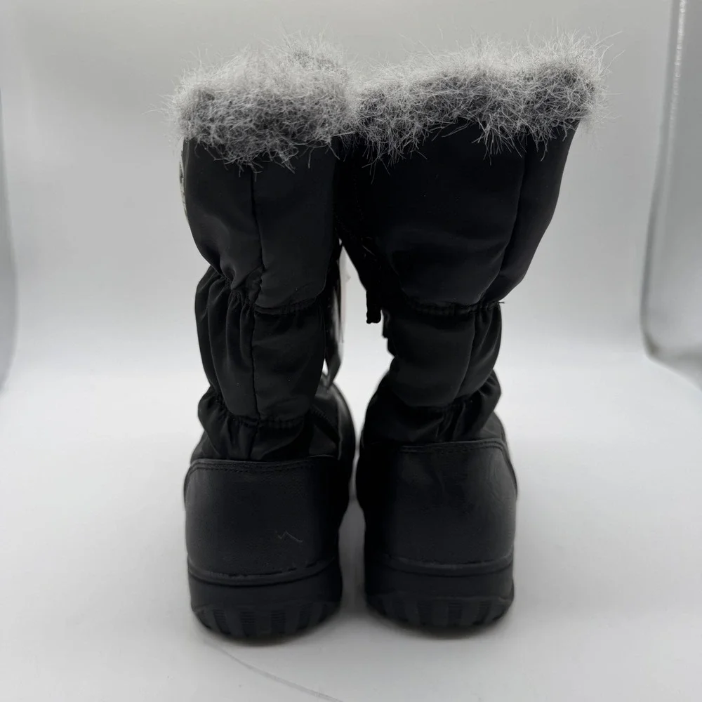 Totes April Black Wide Width Snow Boots Womens 5W Thermolite Insulated Faux Fur